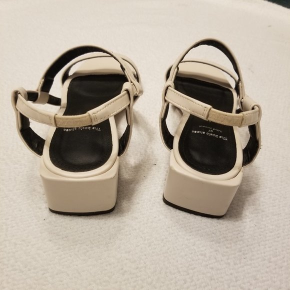 White Strappy Sandals Square Toe Block Heel - Picture 4 of 9